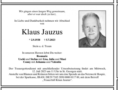 Nachruf Klaus Jauzus
